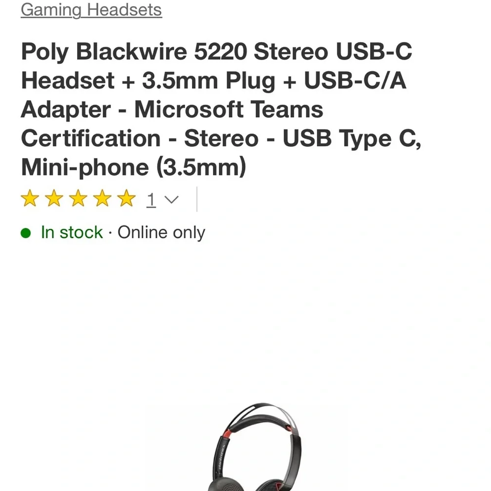 Black and Red Wired Computer Headset
